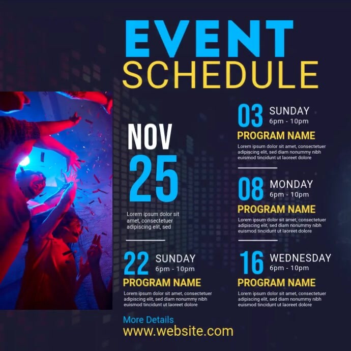 Event Schedule Design Template | PosterMyWall