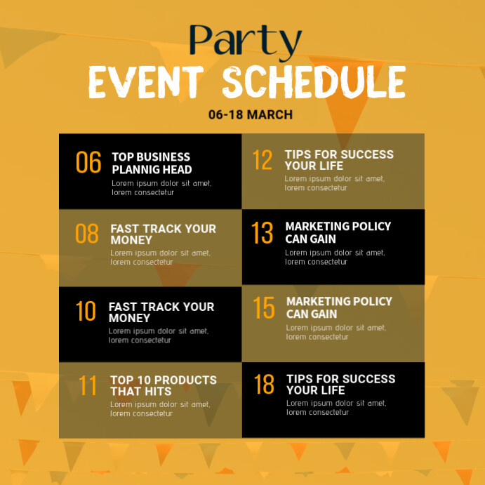 Event Schedule Design Message Instagram template