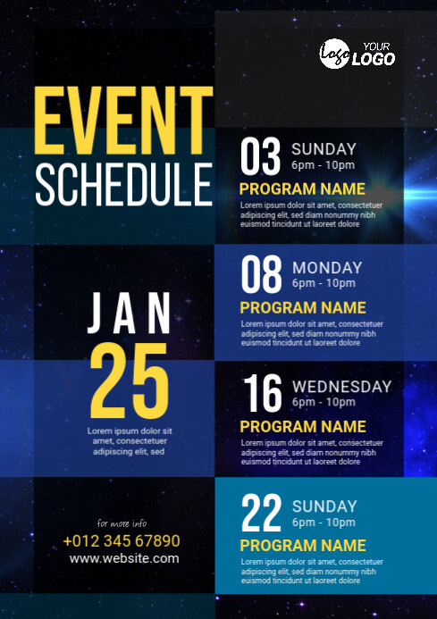 Event Schedule Design Template | PosterMyWall