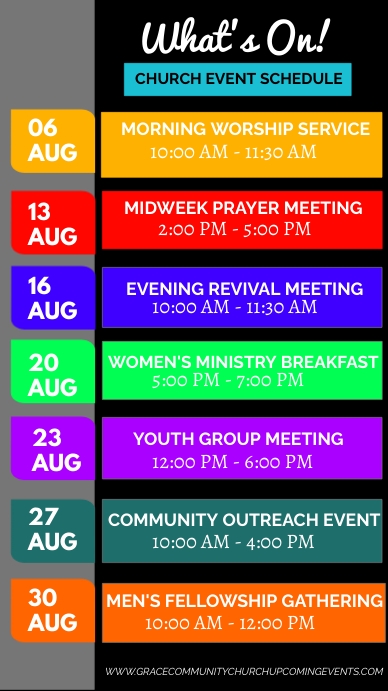 Copy of event schedule flyer | PosterMyWall