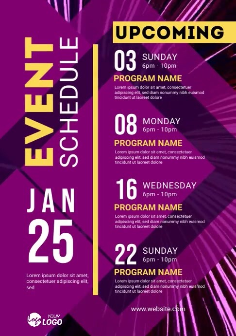 Event List Design Event Schedule Flyer Template | PosterMyWall
