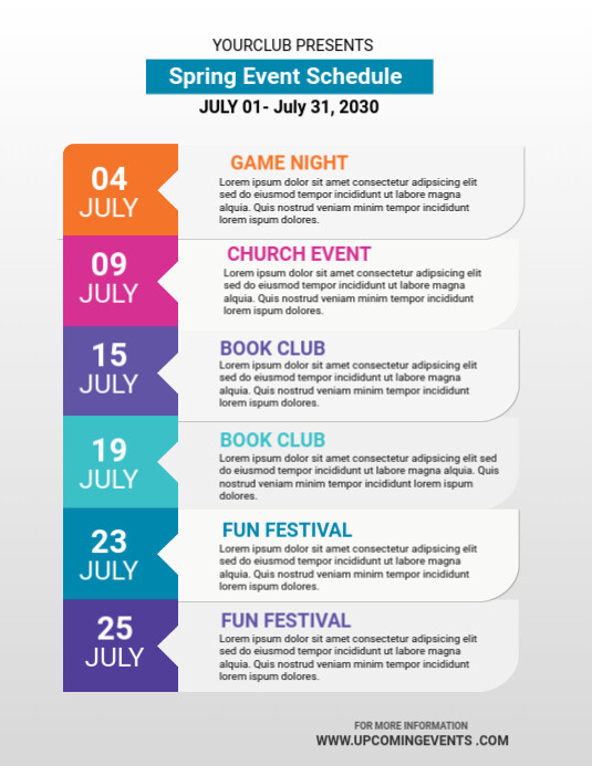 Event Schedule Flyer Template PosterMyWall event-schedule-flyer-template-postermywall