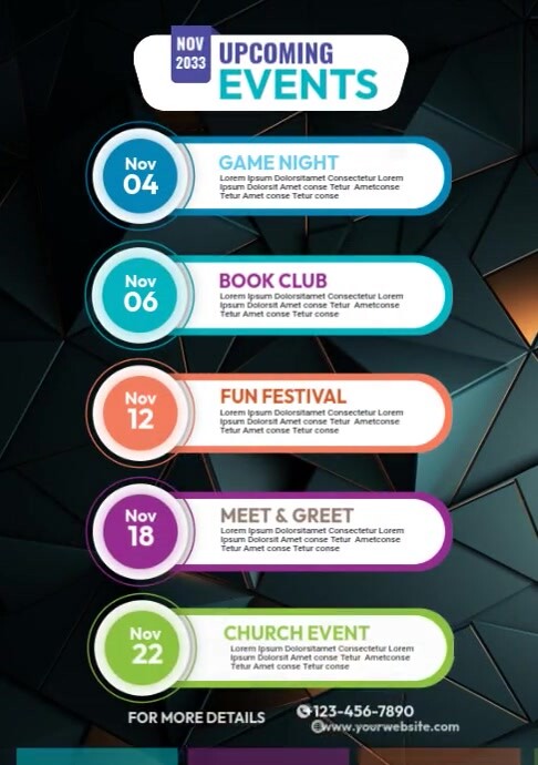 Event List Design Event Schedule Flyer Template | PosterMyWall