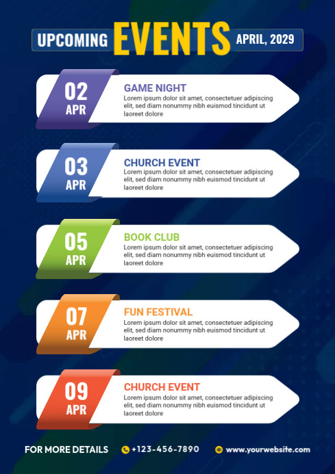 Event List Design Event Schedule Flyer Template | PosterMyWall