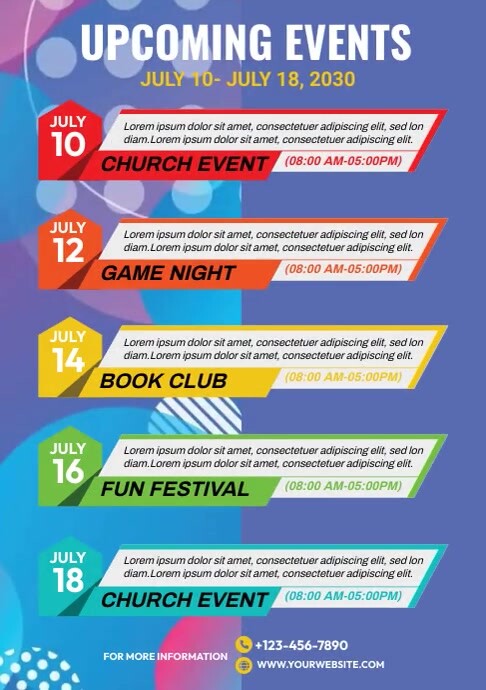 Event List Design Event Schedule Flyer Template | PosterMyWall