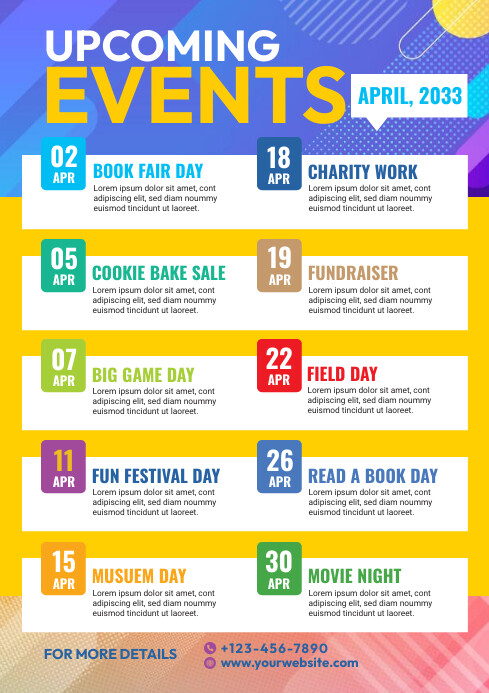 Event Schedule Flyer Template | PosterMyWall