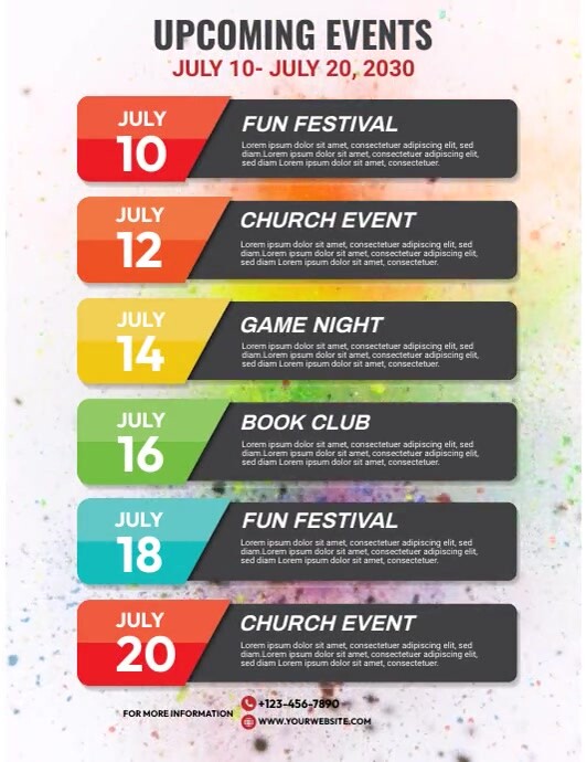 Event List Design Event Schedule Flyer Template | PosterMyWall