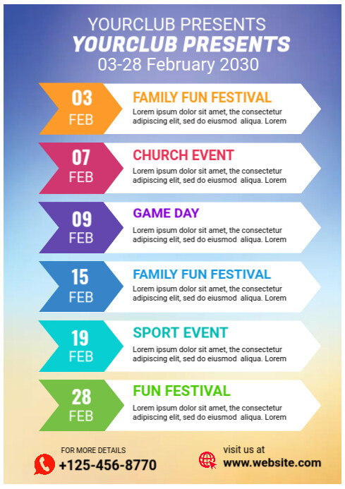 Event List Design Event Schedule Flyer Template | PosterMyWall