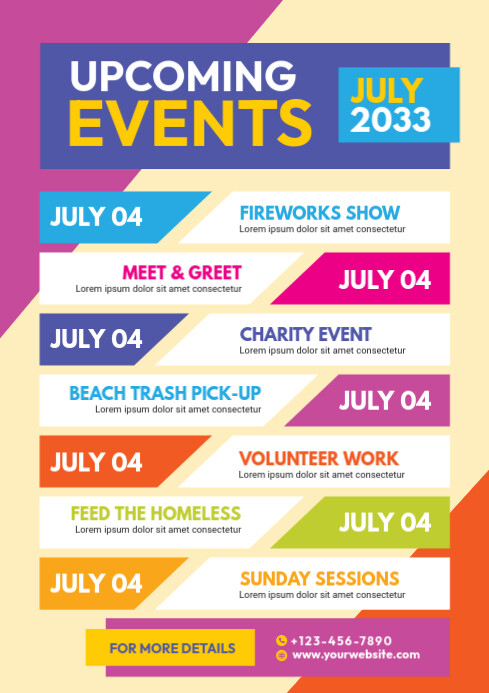 Event List Design Event Schedule Flyer Template | PosterMyWall