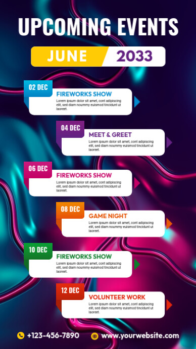 Event Schedule Flyer Template Ecrã digital (9:16)