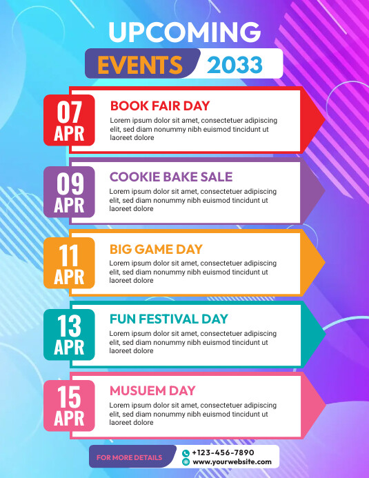 Event List Design Event Schedule Flyer Template | PosterMyWall