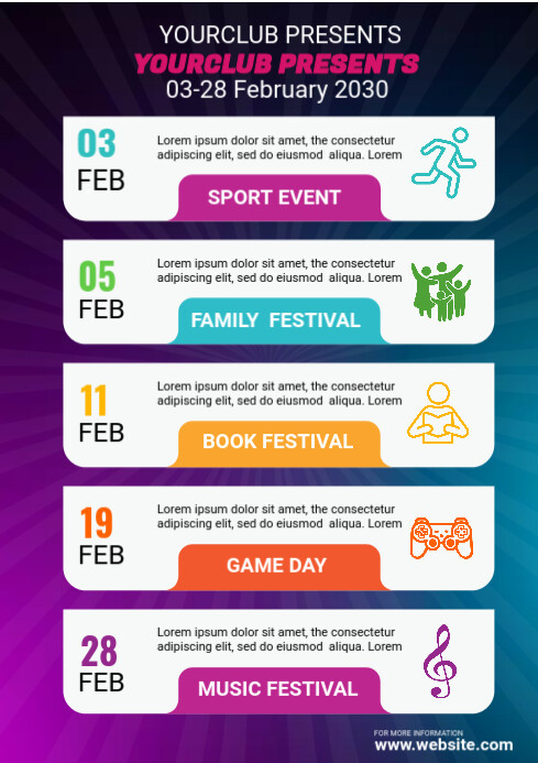 Event List Design Event Schedule Flyer Template | PosterMyWall