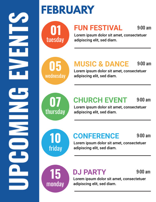 Event Schedule Flyer Template PosterMyWall Event Schedule Flyer Template PosterMyWall