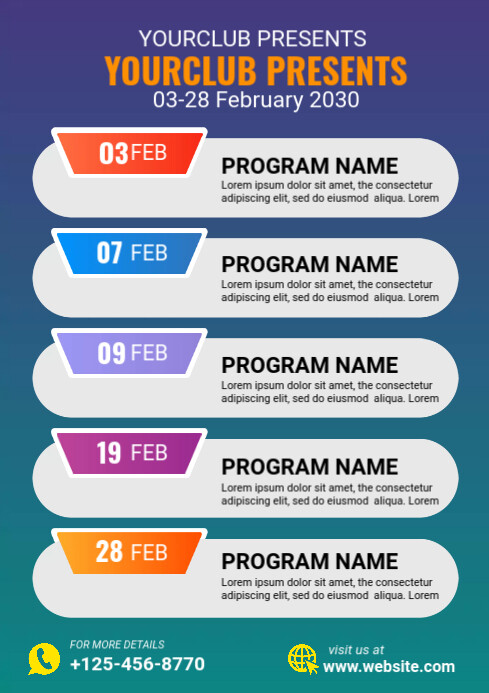 Event List Design Event Schedule Flyer Template | PosterMyWall