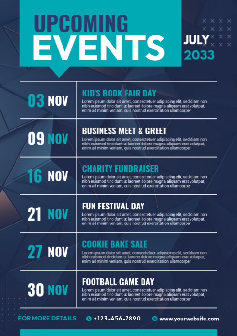 Event Schedule Flyer Template | PosterMyWall