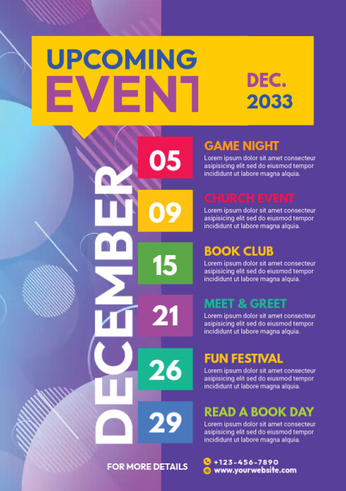 Event List Design Event Schedule Flyer Template | PosterMyWall