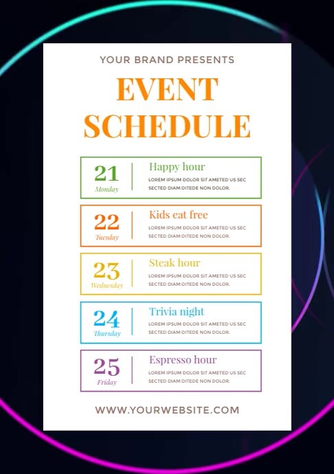 Program Events Flyer Infromative Event Schedule Flyer Template | PosterMyWall