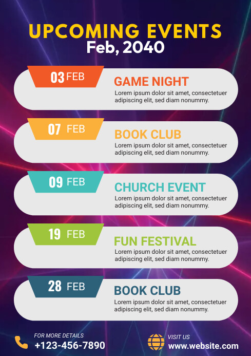 Event List Design Event Schedule Flyer Template | PosterMyWall