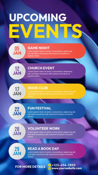 Event schedule instagram story Template | PosterMyWall