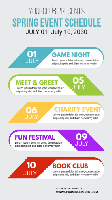 Story Form Event Event Schedule Instagram Story Template | PosterMyWall