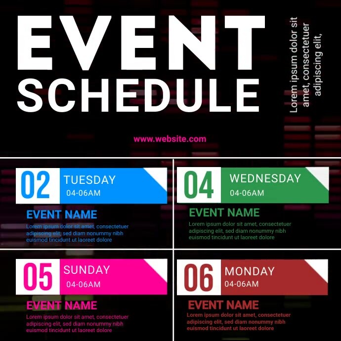 event schedule poster Template | PosterMyWall