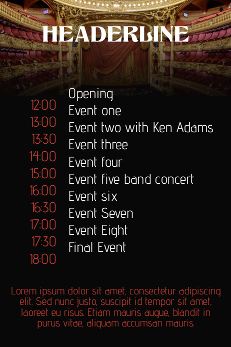 Event Schedule Flyer Poster Template PosterMyWall event-schedule-flyer-poster-template-postermywall