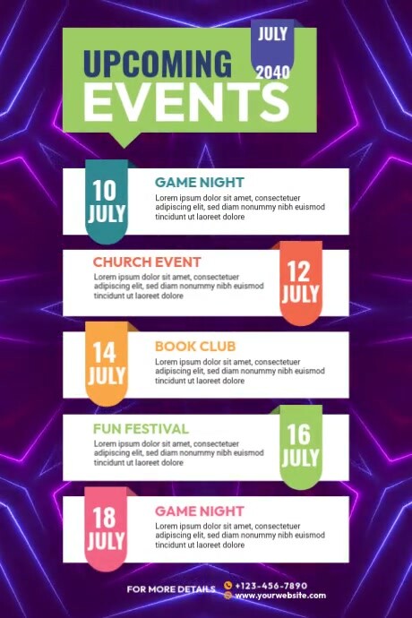 Event Schedule Poster Template for Upcoming Events and Agendas ...
