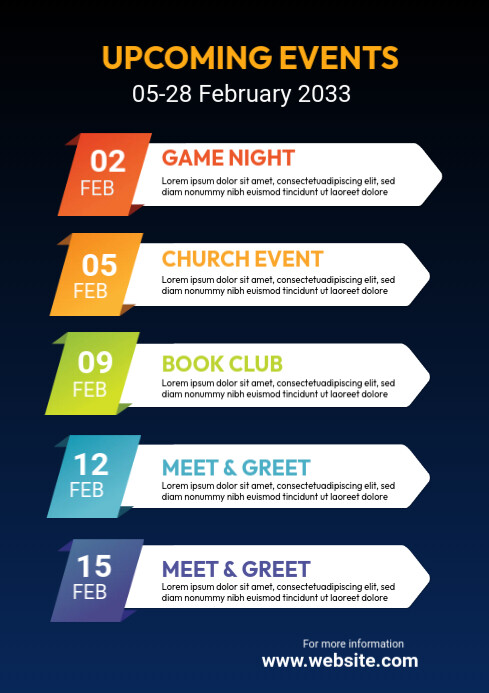 Event Schedule Template A4