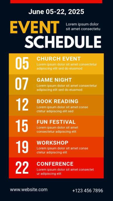 Event Schedule Template Instagram Story
