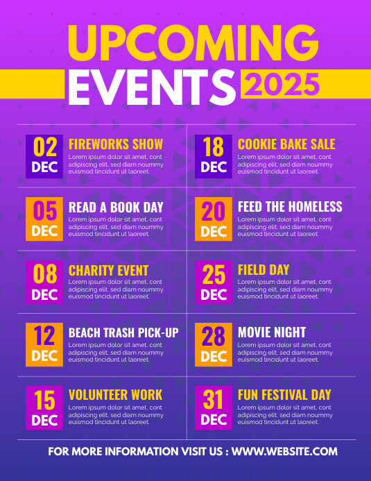 Event schedule template | PosterMyWall