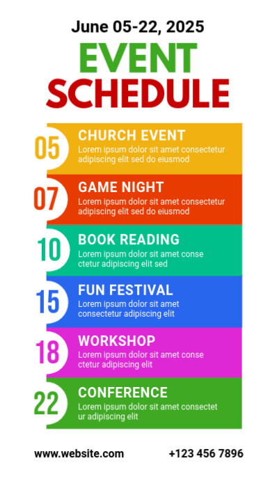 Event Schedule Template Instagram Story