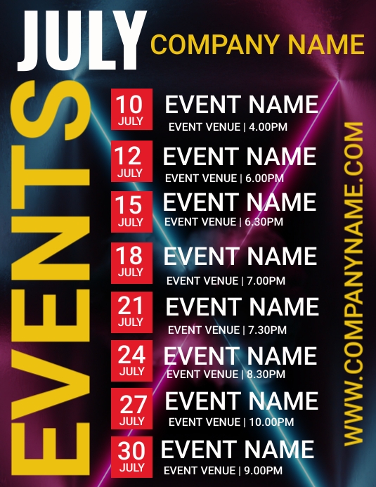 Copy of event schedule template | PosterMyWall