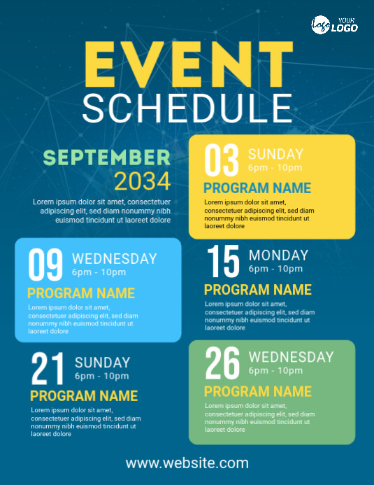 Program Event Schedule Event Schedule Template | PosterMyWall