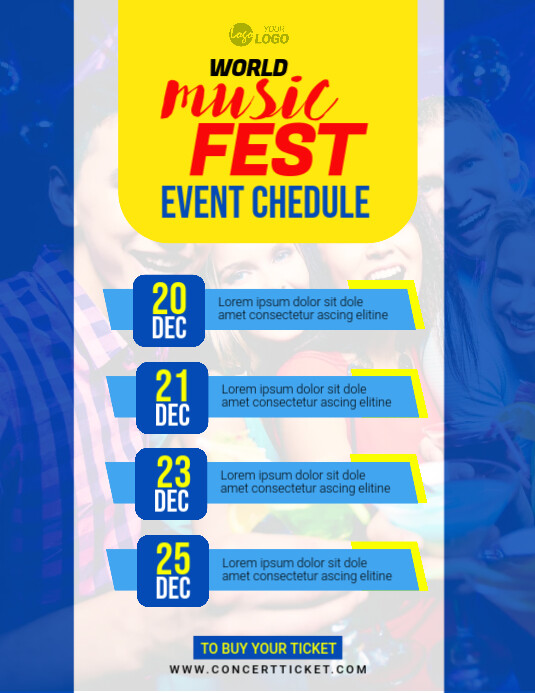 Modèle Event Schedule Template | PosterMyWall