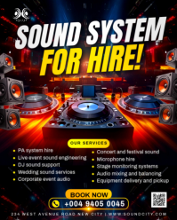 Event Sound System Hire speaker rental public address pa audio music equipment for rent business soc Instagram Portrait template