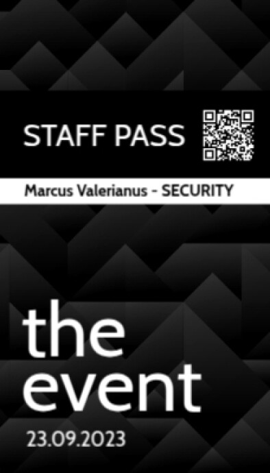 Staff Pass Example event staff pass template design | PosterMyWall