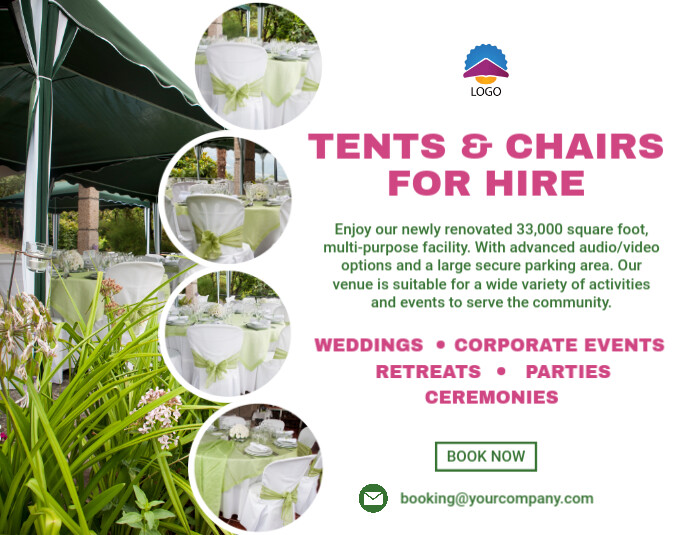 Canopy Rent Event Tent and chairs for hire Template | PosterMyWall
