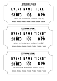 4 240 Concert Ticket Customizable Design Templates