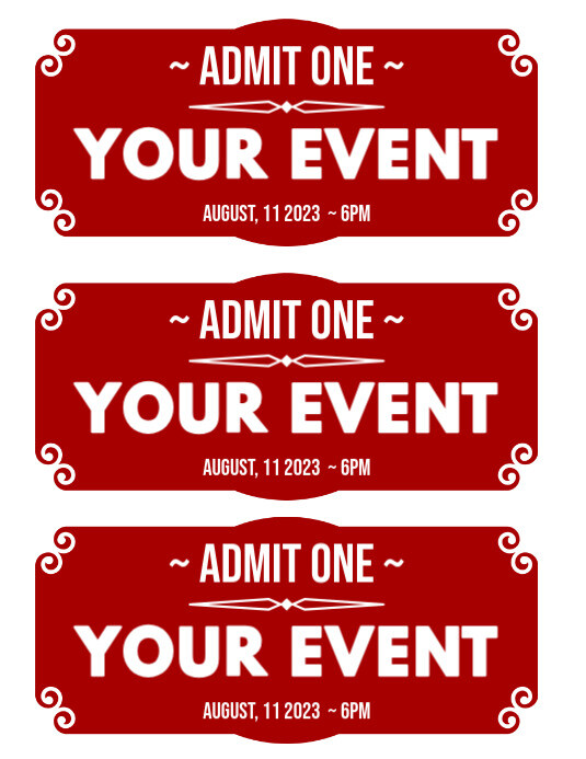Event Print Layout Print Event Ticket Template