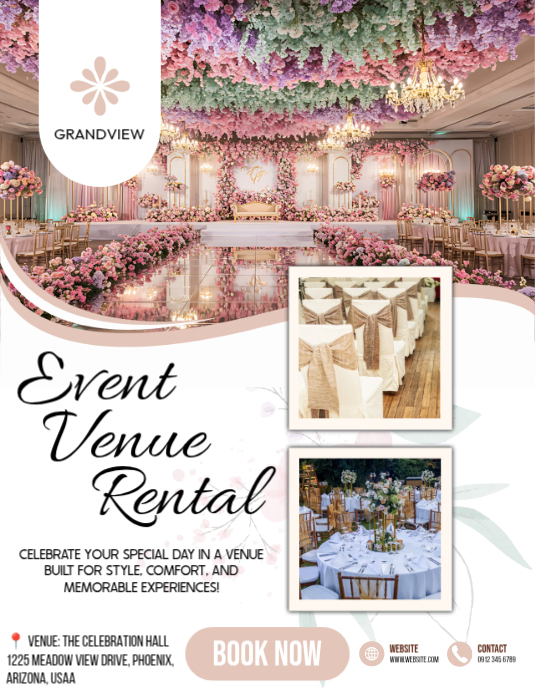 Event Venue Rental Template | PosterMyWall