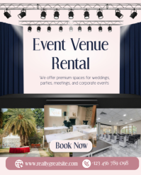 Event Venue Rental Services Poster Template – Elegant Space Booking & Event Hall Promotion Instagram Portrait