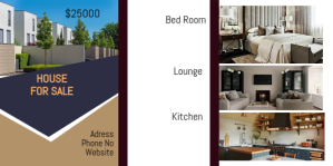 白色 House for Sale Eventbrite Banner Template