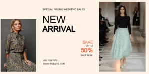 Biały Fashion Sale Eventbrite-banner Template