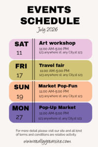 White Event Schedule Pinterest Graphic Template