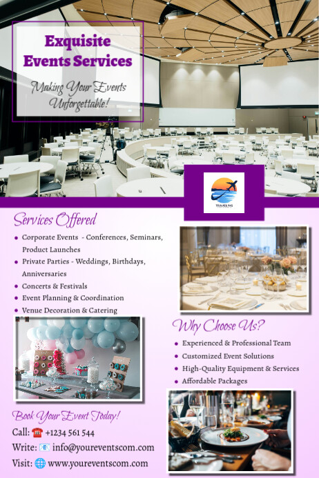 Event Advert Examples Event Services Promotion Template | PosterMyWall