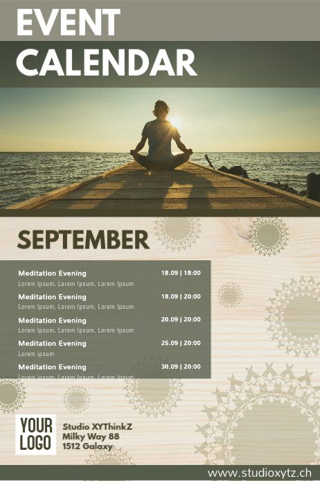 Events Calendar Organizer Monthly Upcoming Ad Template | PosterMyWall