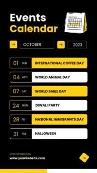 events calendar template Rolka Instagram