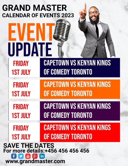 Event Updates Visual Plantilla de events date update flyer template | PosterMyWall