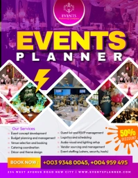 Events planner coordinater manager organizer consultant conference wedding company marketing poster Flyer (US Letter) template