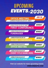events schedule A4 template